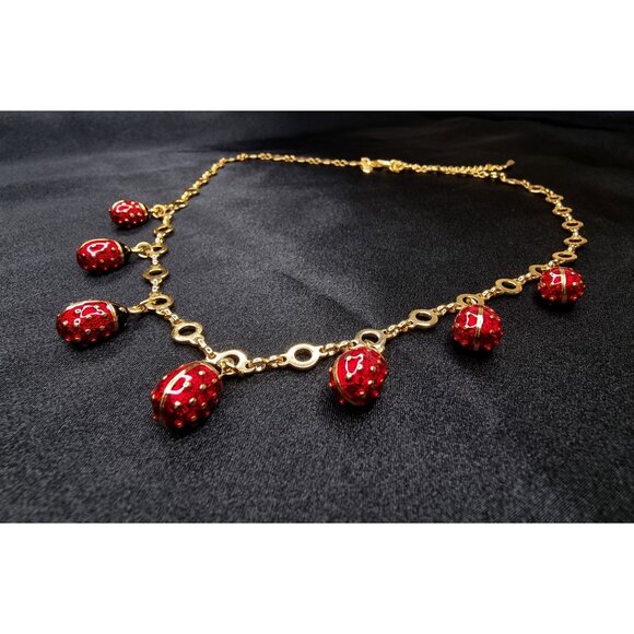 Vintage Joan Rivers Classics Collection Ladybug Charm Necklace - Picture 4 of 6